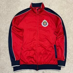 Vintage Chivas de Guadalajara Red Navy Soccer Track Jacket Zip Up XL